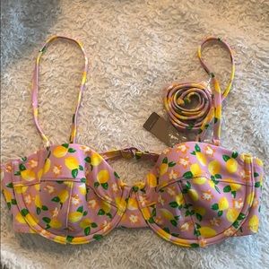 Jcrew size 34c NWT pink lemon bikini top
